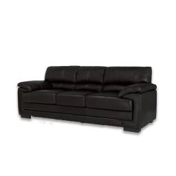 SOFA DE CUERO OXFORD 3 LUGARES C1 NEGRO