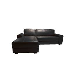 SOFA 100% CUERO COMO CON CHAISE DERECHO NEGRO BD 145 + BE