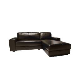 SOFA 100% CUERO COMO CON CHAISE IZQUIERDO NEGRO BD 145 + BE