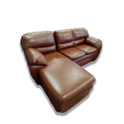 SOFA 100% CUERO GOLD CON CHAISE DERECHO WHISKY BD  2C