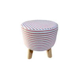 PUFF RAYAS BLANCO ROJO 28 x 34