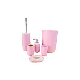 SET DE BAO 6 PCS ROSADO PLASTICO  BAMB