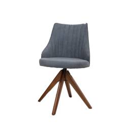 SILLA MALU GIRATORIA CON PATAS DE MADERA  GRIS OSCURO 2128