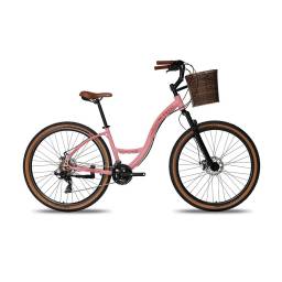BICICLETA COLLI MUNIQUE ALUMINIO R 29 C/CESTO ROSA BLUSH
