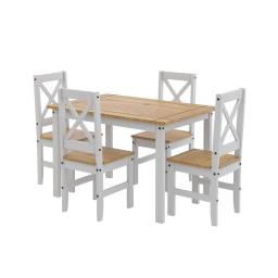 JUEGO DE COMEDOR X  4 SILLAS BLANCO  CERA 78 -116