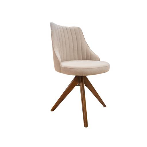 SILLA MALU GIRATORIA PATAS DE MADERA / COLOR GRIS CLARO 2105
