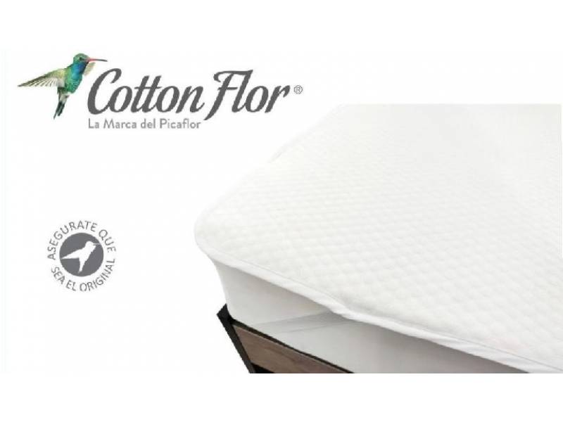 PROTECTOR DE COLCHON IMPERMEABLE 2 PLAZAS COTTON FLOR